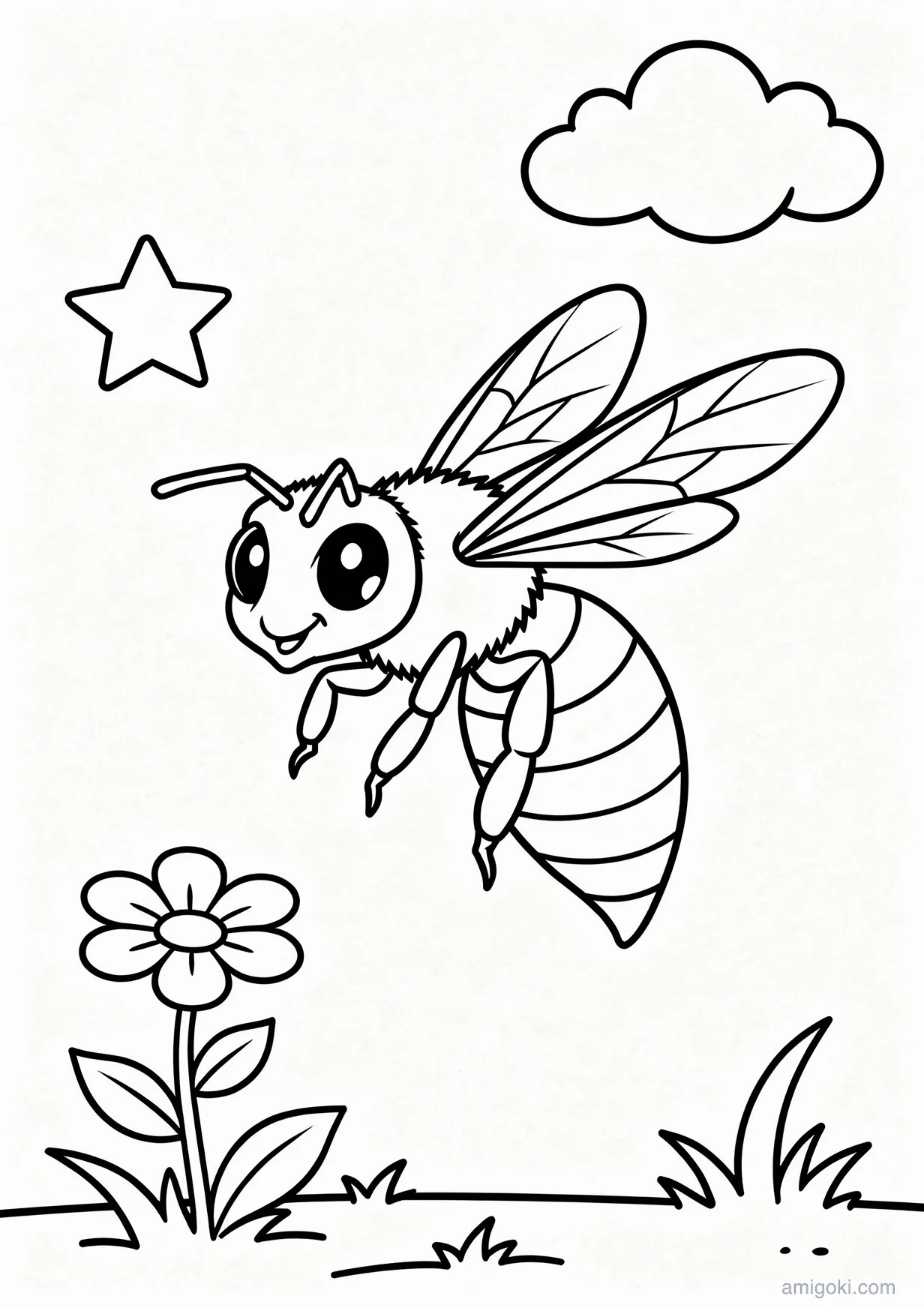 Dibujo de Abeja para Colorear para Mayores de 6 Años