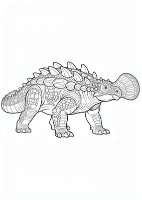 Ankylosaurus coloring page drawing, free printable PDF for toddlers and kids