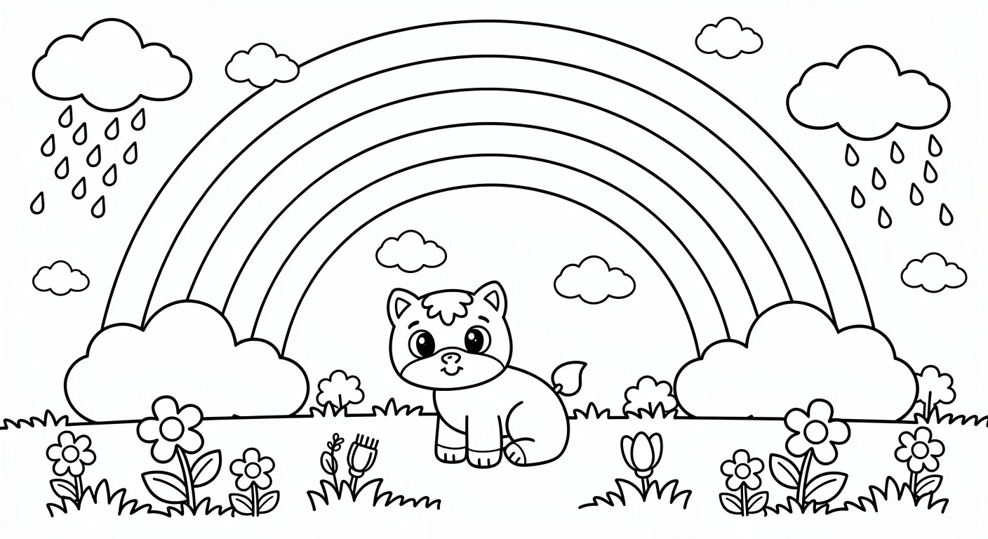 Dessin de Arc-en-ciel à Colorier