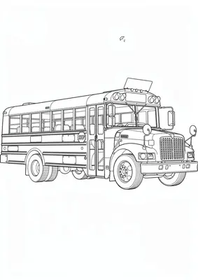 Dibujo de autobús escolar para colorear, ilustración simple e imprimible gratis para niños de 2 a 5 años