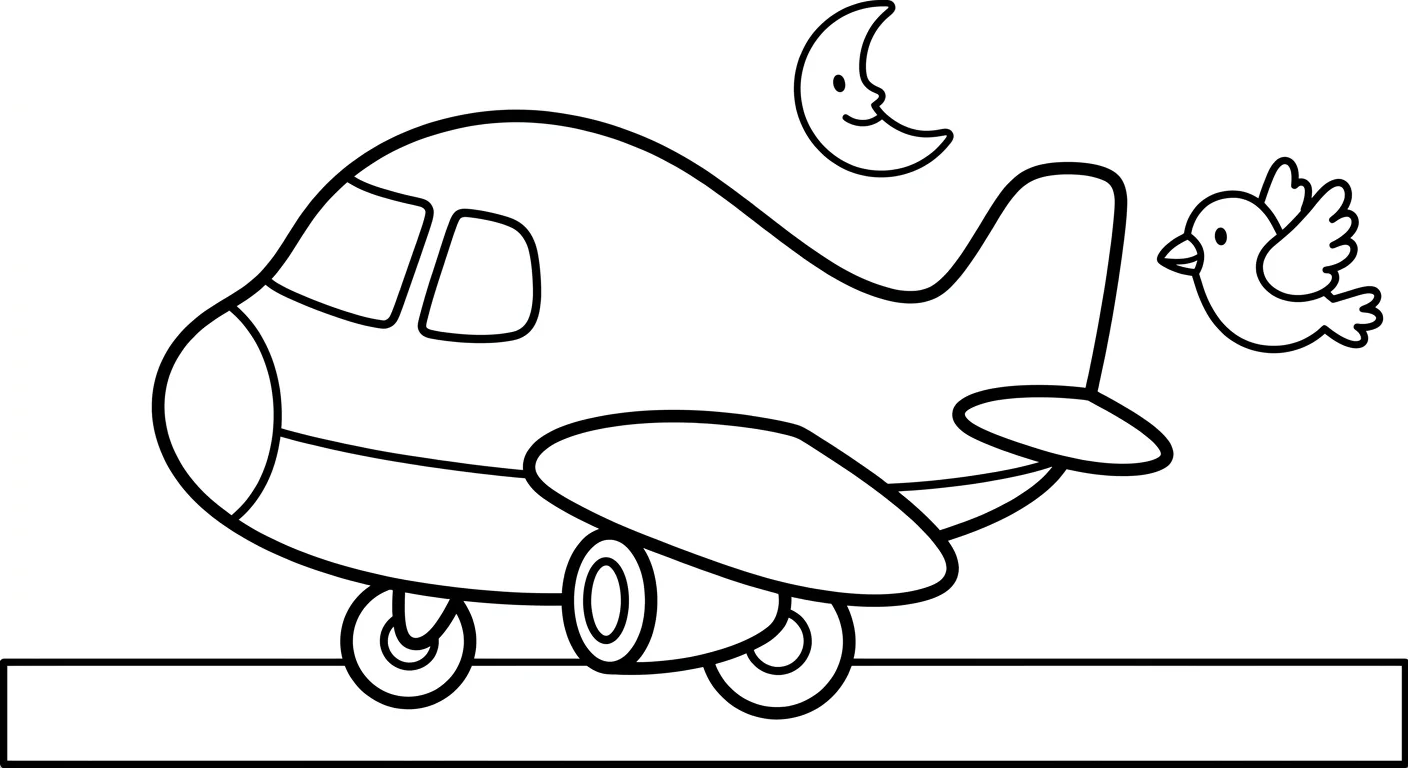 Airplane Coloring Pages for Kids Ages 2 to 5