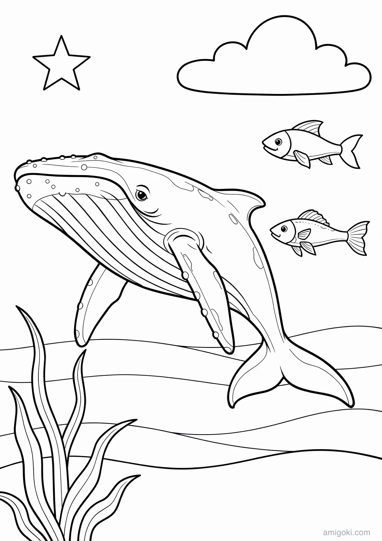 Dessin de Baleine à Colorier pour les Enfants de 6 Ans et Plus