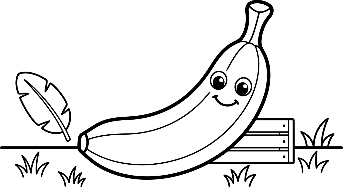 Banana Coloring Picture for Kids Ages 2 to 5