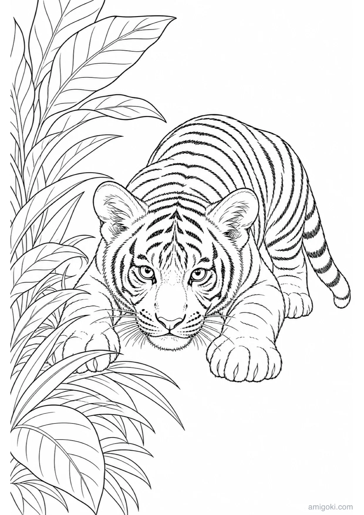 Desenho de Filhote de Tigre para Colorir e Imprimir
