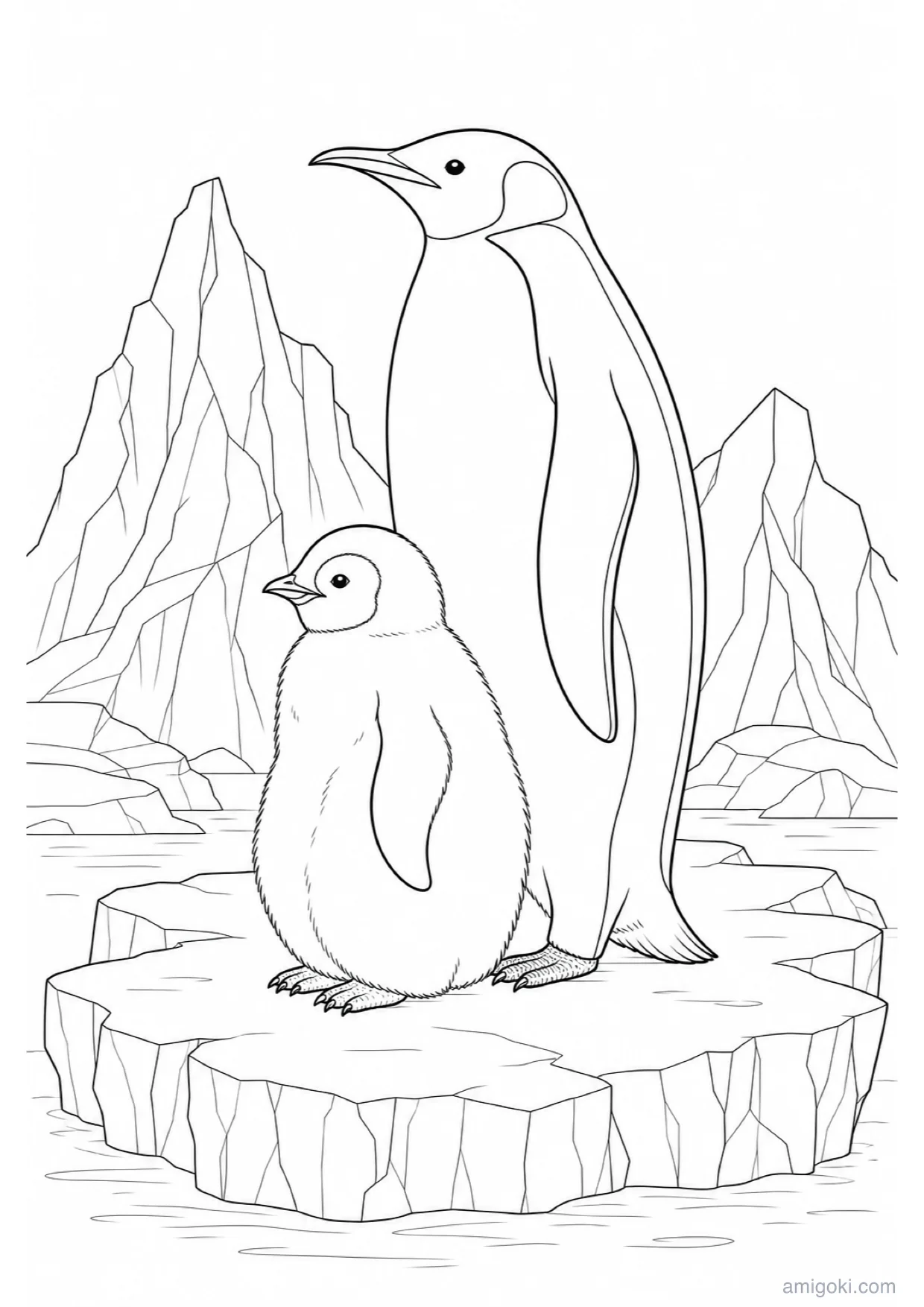 Dibujo de Pingüino Bebé para Colorear e Imprimir