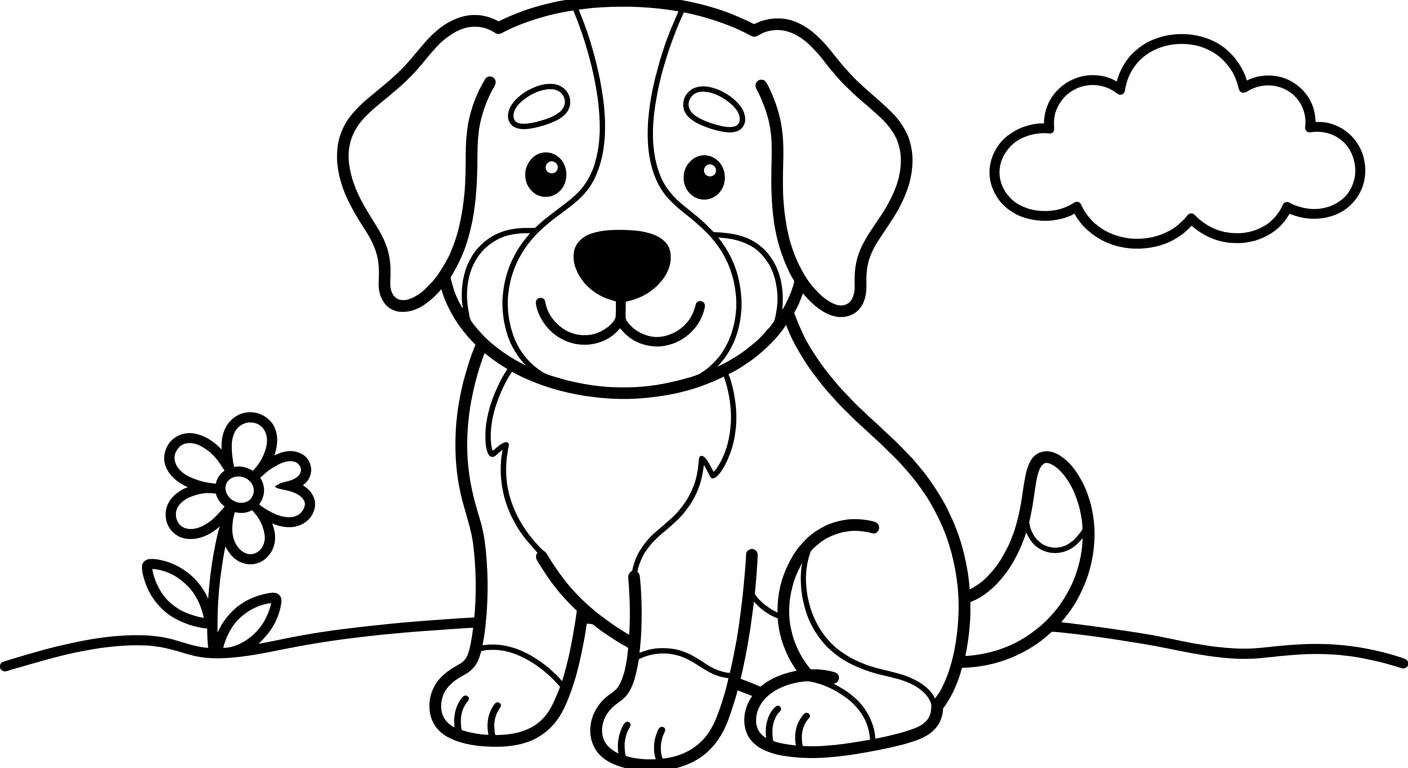Bernese Mountain Dog Coloring Pages for Kids Ages 2 to 5