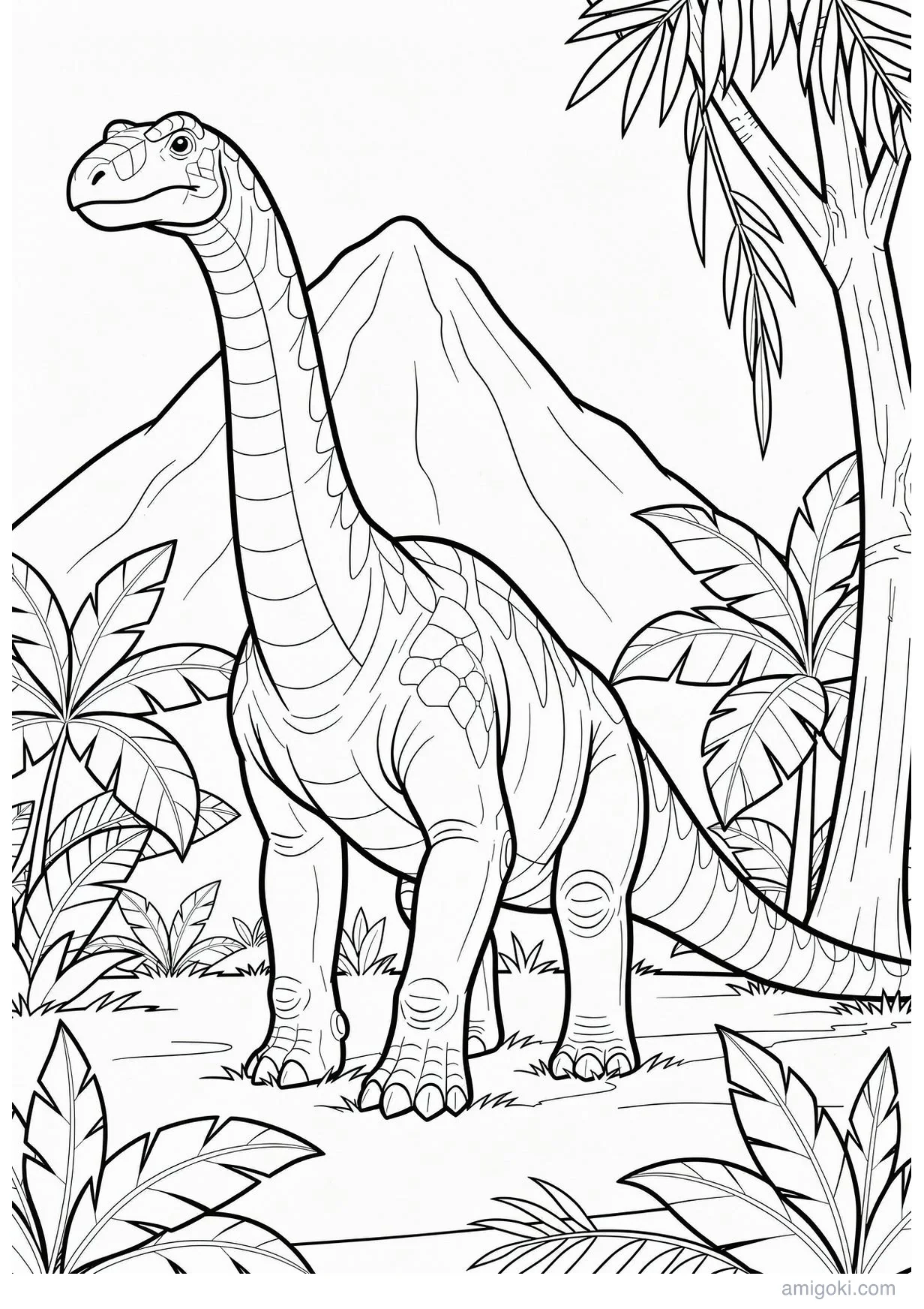 Dibujo de Braquiosaurio para Colorear para Mayores de 6 Años