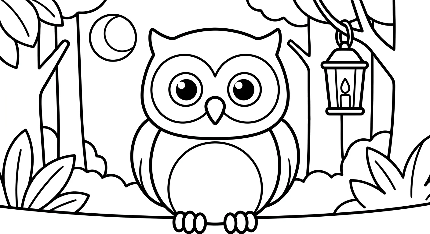 Dessin de Hibou à Colorier pour Enfants de 2 à 5 Ans