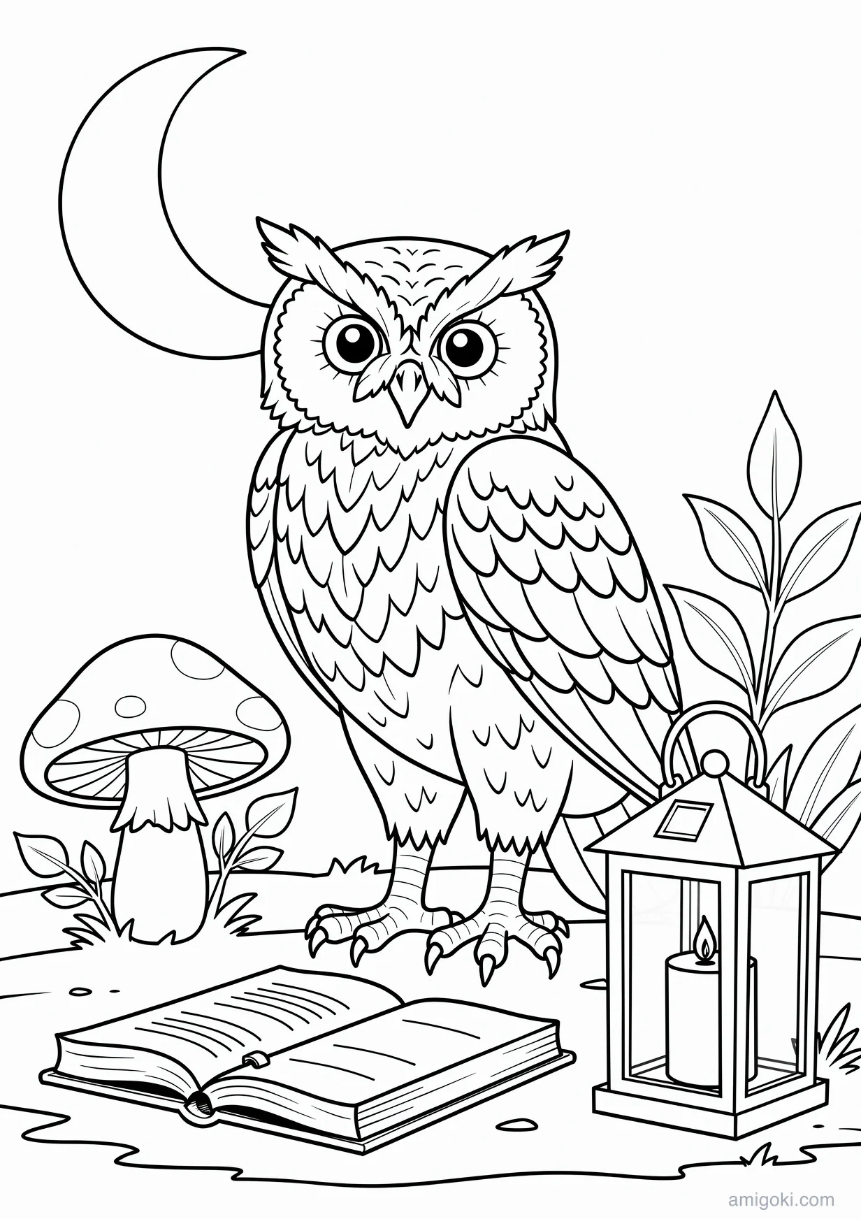 Dessin de Chouette à Colorier pour Enfants de 6 Ans et Plus