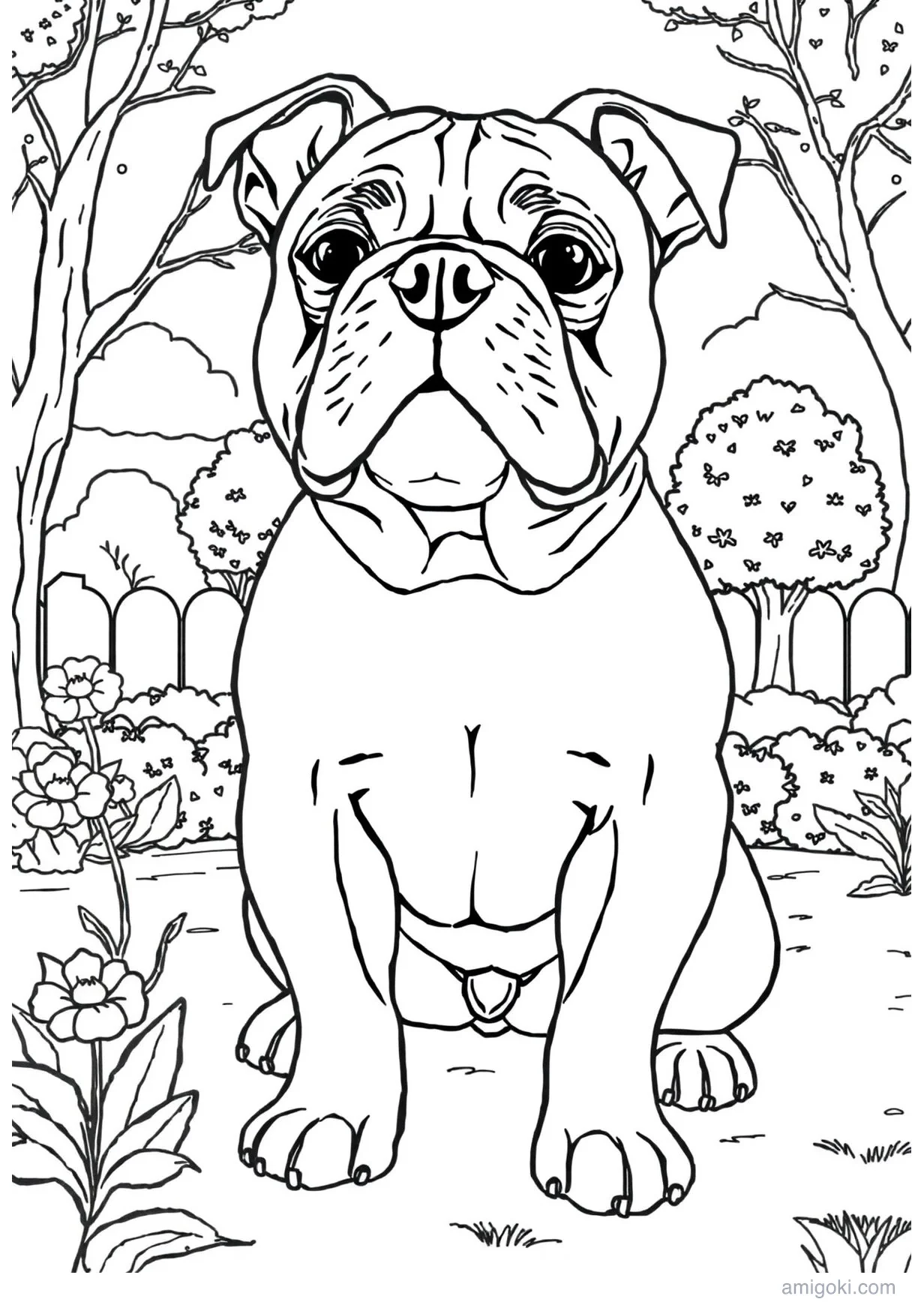 Dibujo de Bulldog francés para Colorear para Mayores de 6 Años
