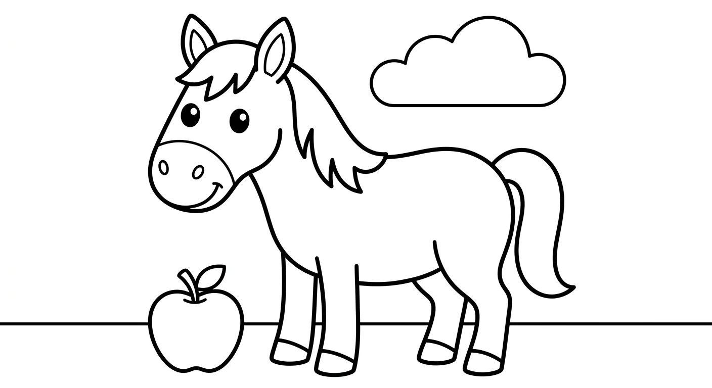 Dessin de Cheval à Colorier pour Enfants de 2 à 5 Ans
