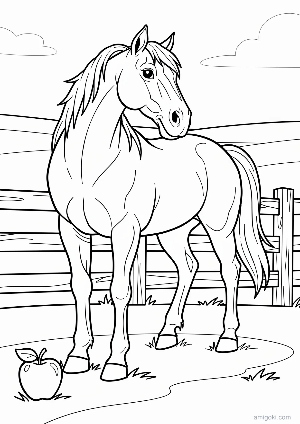 Dibujo de Caballo para Colorear para Mayores de 6 Años