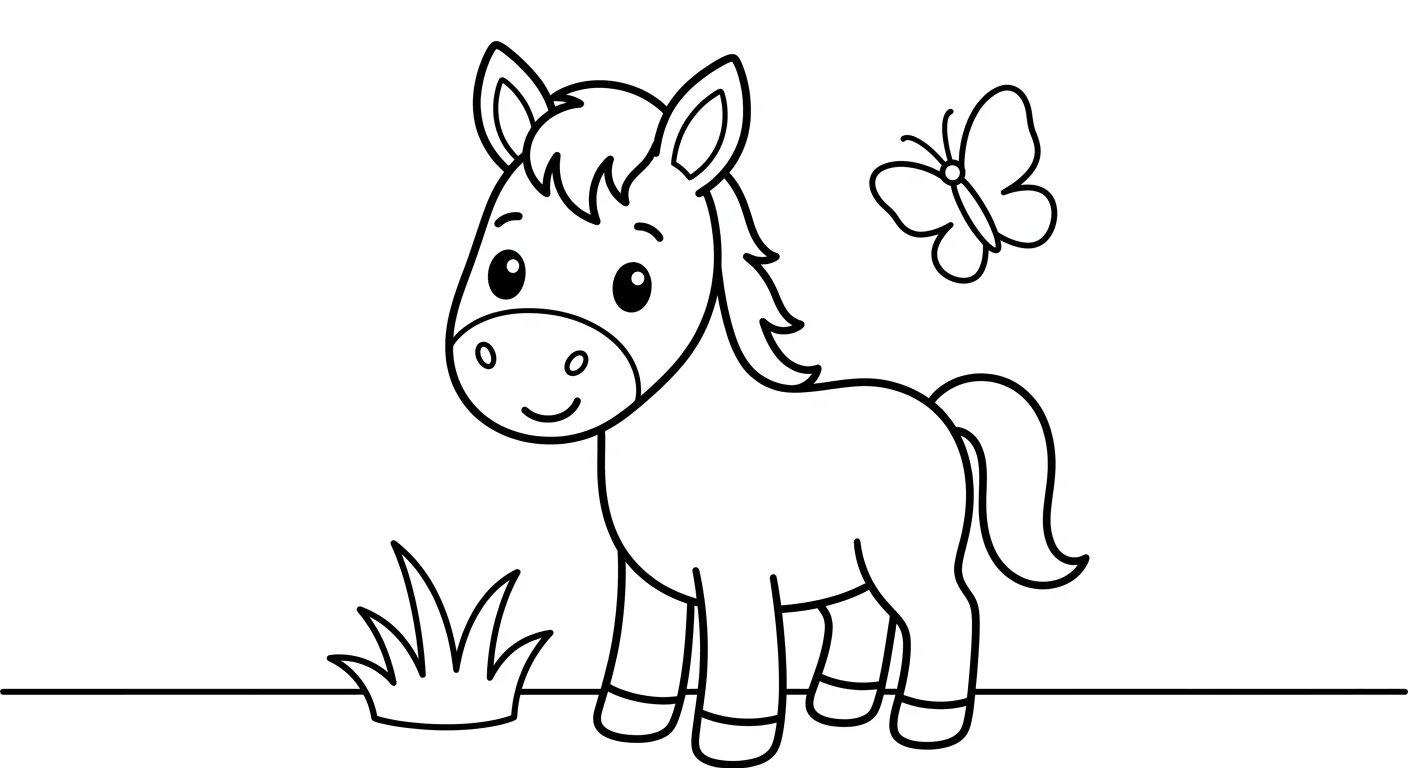 Dessin de Petit Cheval à Colorier pour Enfants de 2 à 5 Ans