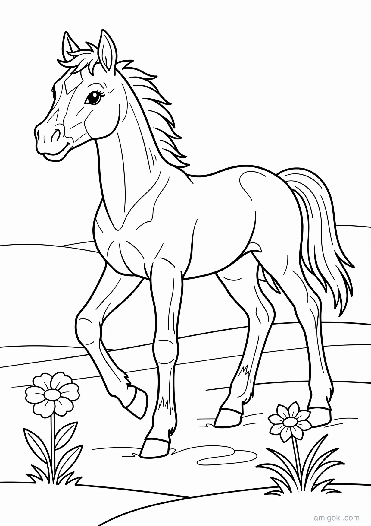 Dessin de Petit Cheval à Colorier pour les Enfants de 6 Ans et Plus