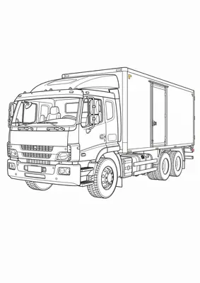 Dibujo de camión para colorear gratis, imprimible en PDF para niños de 2 a 5 años