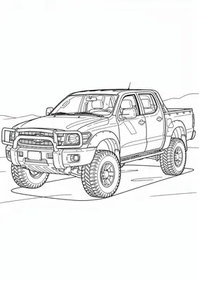 Dibujo de camioneta pickup para colorear, imprimible gratis para niños pequeños en PDF