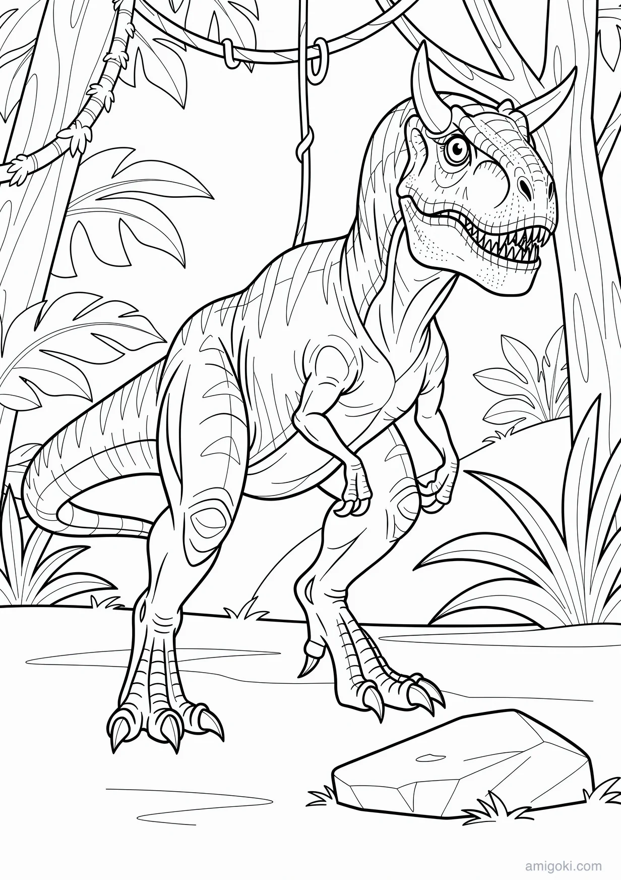 Dibujo de Carnotaurus para Colorear para Mayores de 6 Años