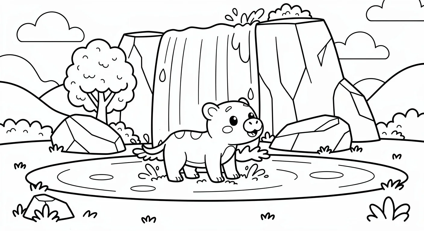 Dessin de Cascade à Colorier