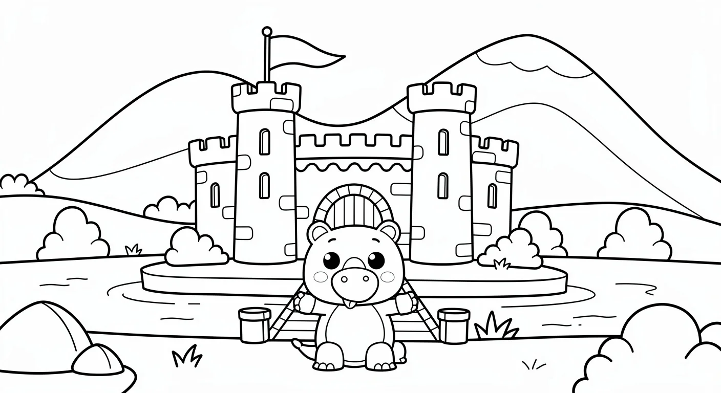Desenho de Castelo para Colorir