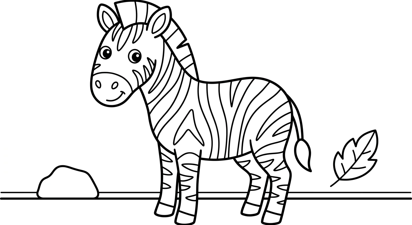 Desenho de Zebra para Colorir para Crianças de 2 a 5 Anos