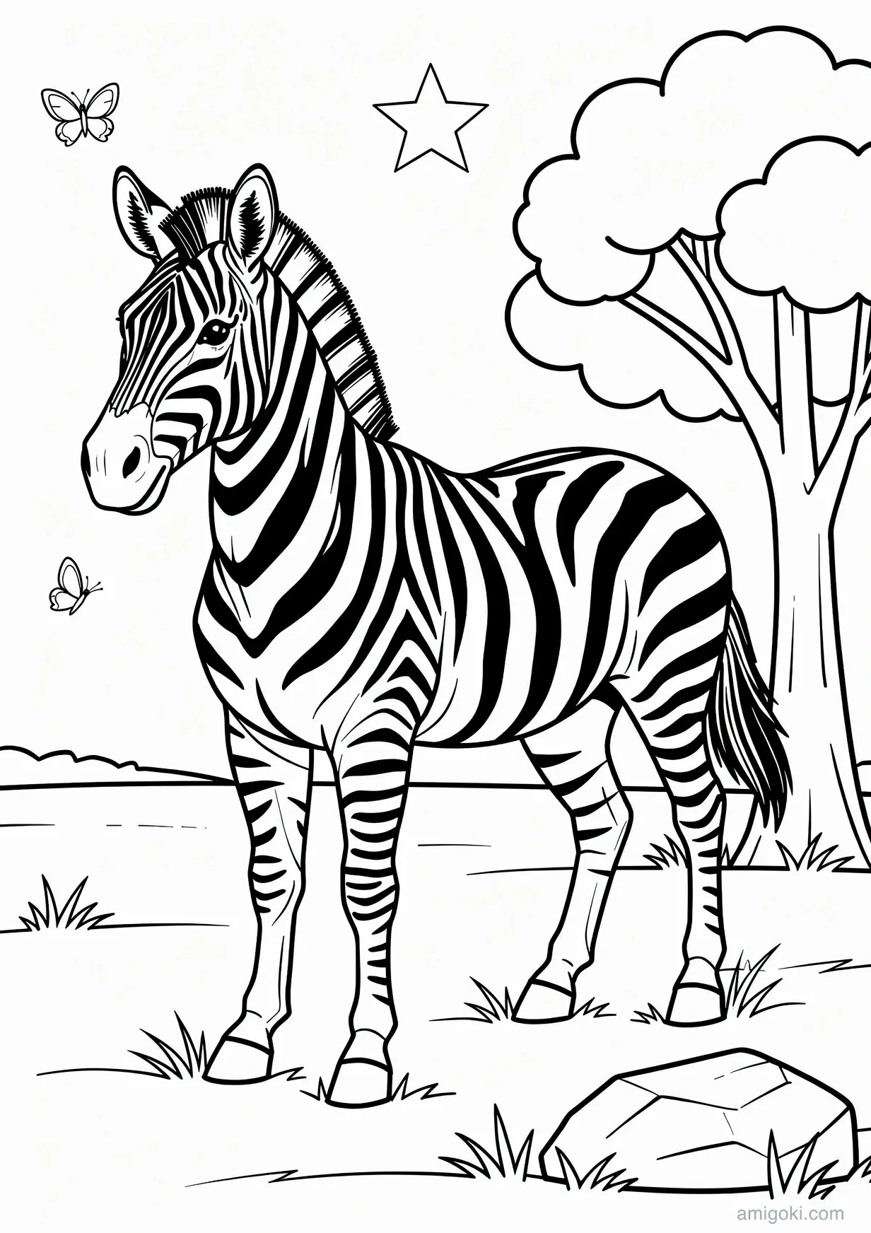 Dibujo de Cebra para Colorear para Mayores de 6 Años