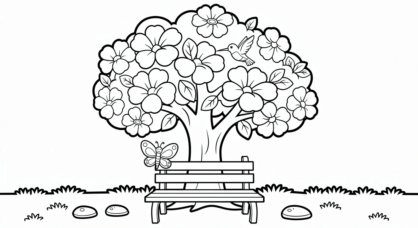 Desenho de Ceibo no jardim para Colorir
