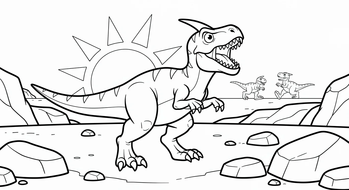 Desenho de Ceratossauro no vale para Colorir