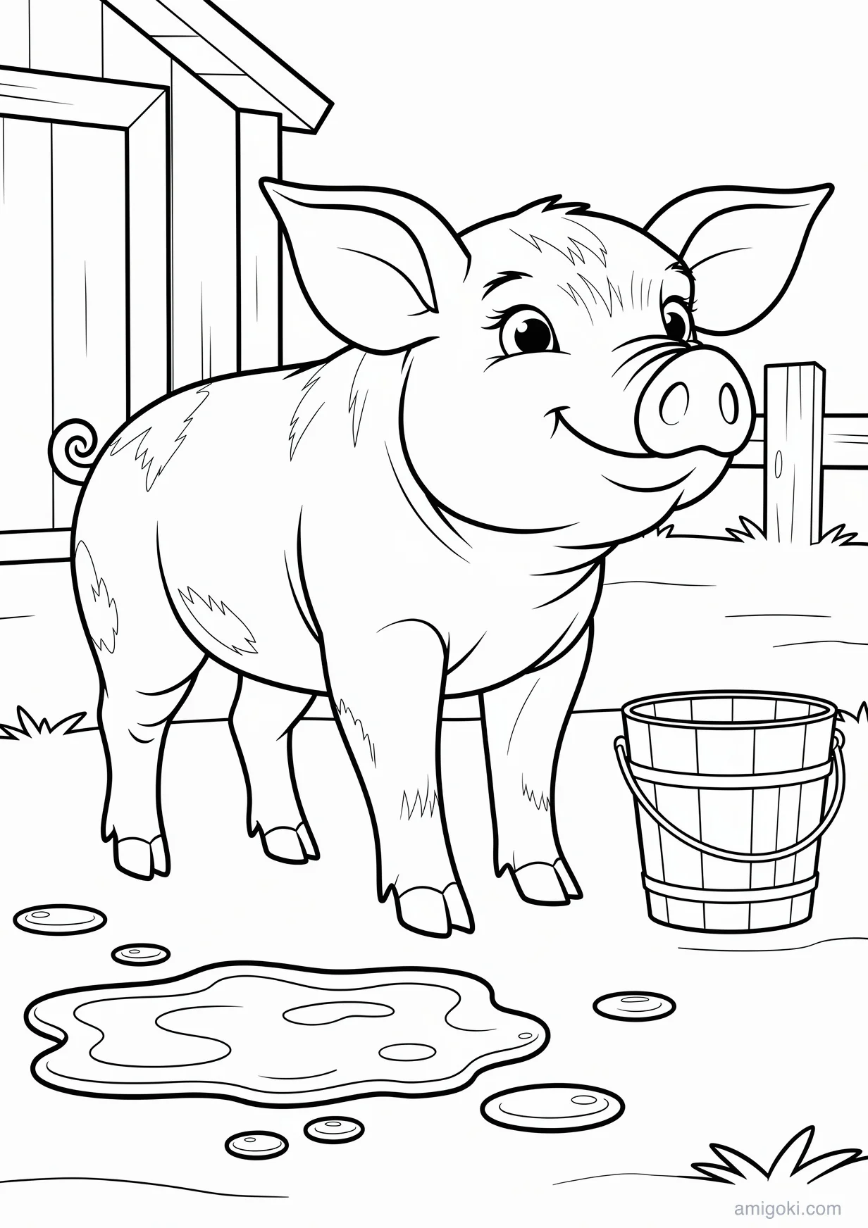 Desenho de Porco para Colorir para Maiores de 6 Anos