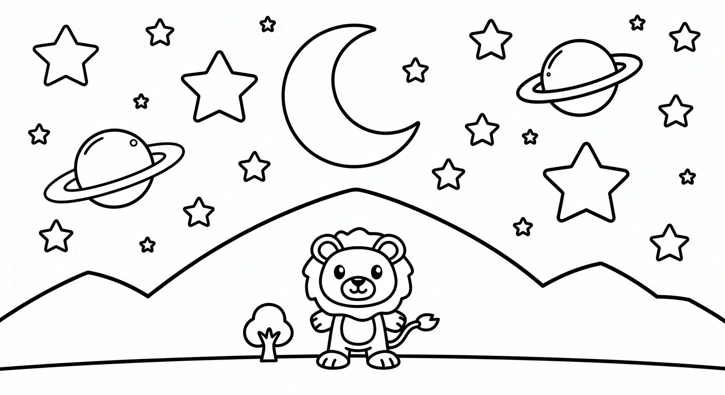 Starry sky Coloring Page