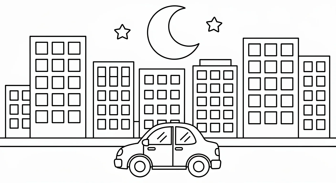 Desenho de Cidade para Colorir