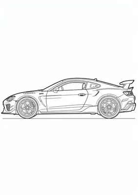 Dibujo de coche deportivo para colorear, diseño simple e imprimible gratis para niños pequeños