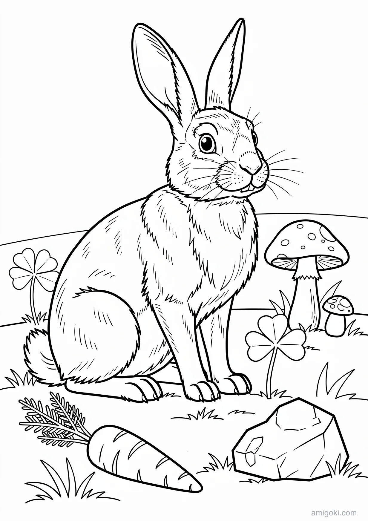 Dessin de Lapin à Colorier pour les Enfants de 6 Ans et Plus