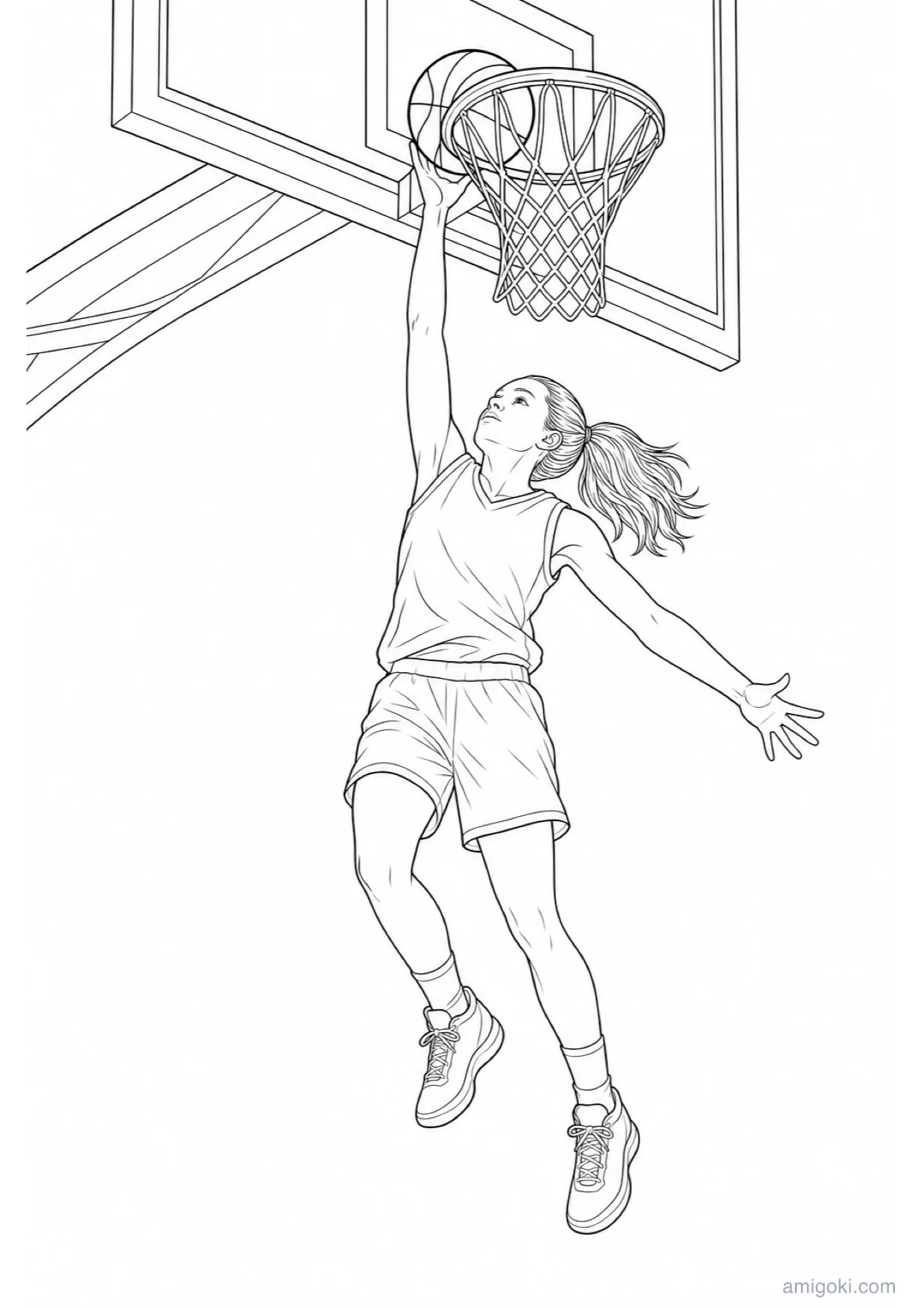 Dibujo de Baloncesto para Colorear e Imprimir