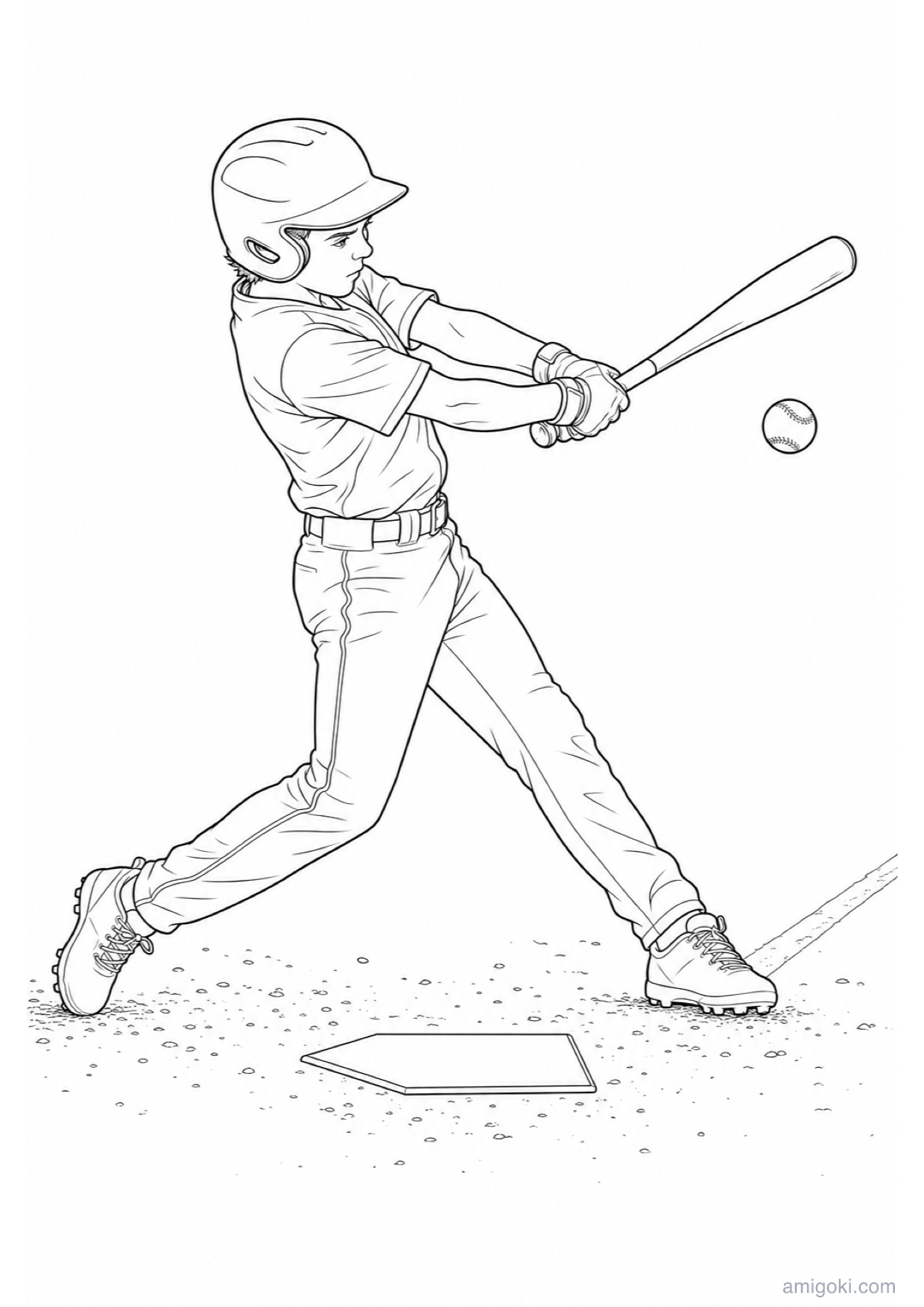 Dibujo de Béisbol para Colorear e Imprimir