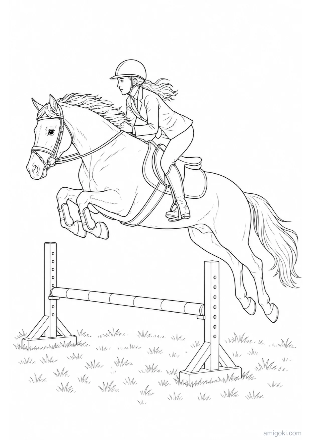 Dibujo de Equitación para Colorear e Imprimir