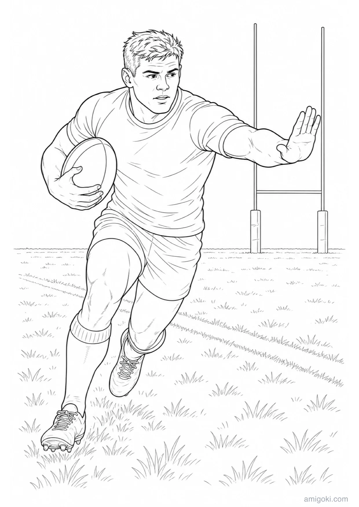 Dibujo de Rugby para Colorear e Imprimir