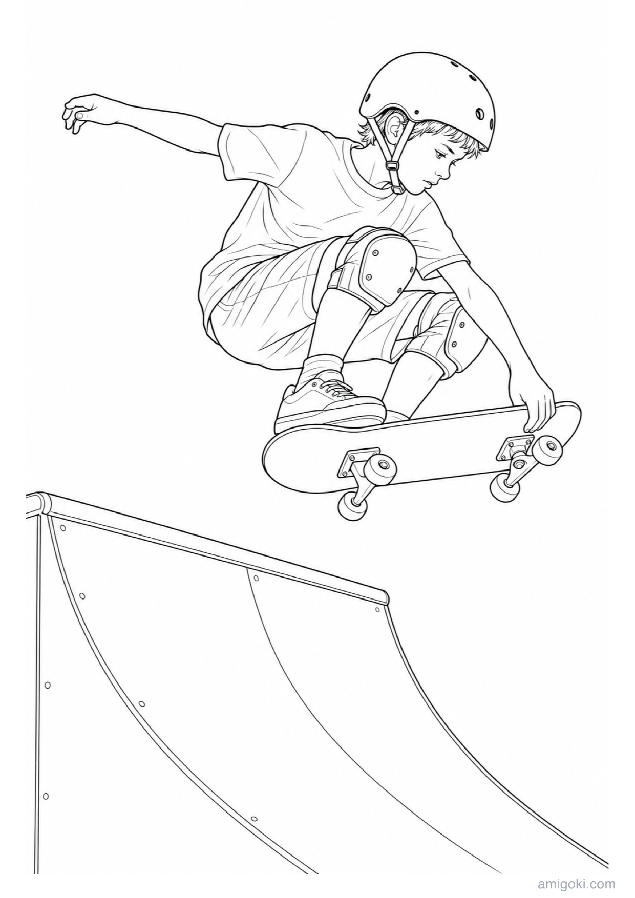 Desenho de Skatista para Colorir e Imprimir