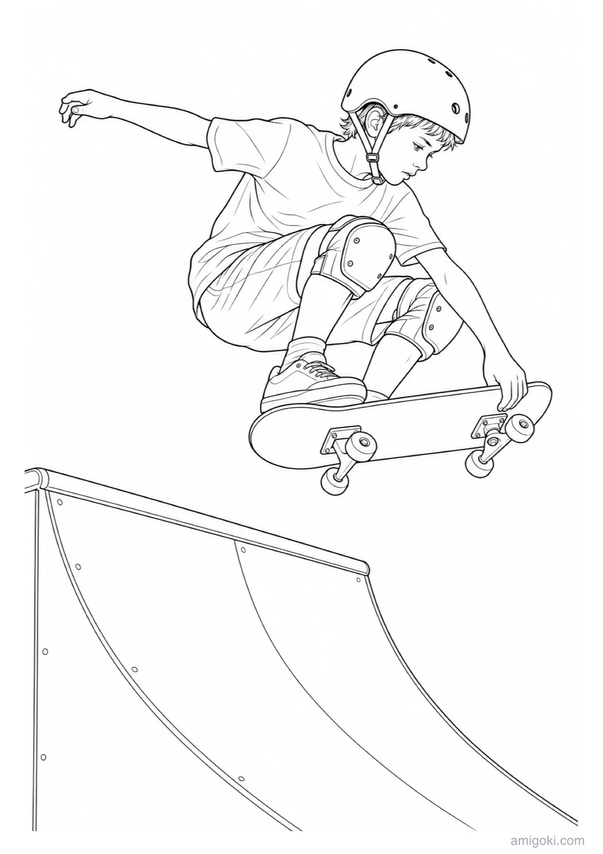 Dibujo de Skate para Colorear e Imprimir