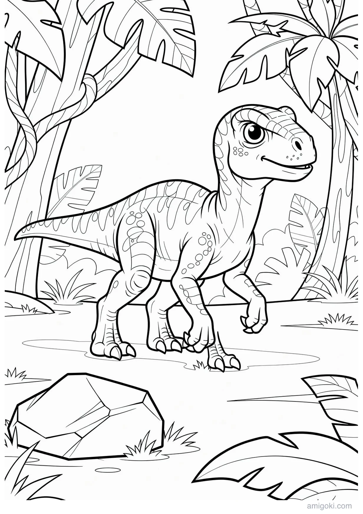 Dibujo de Dinosaurio bebé para Colorear para Mayores de 6 Años