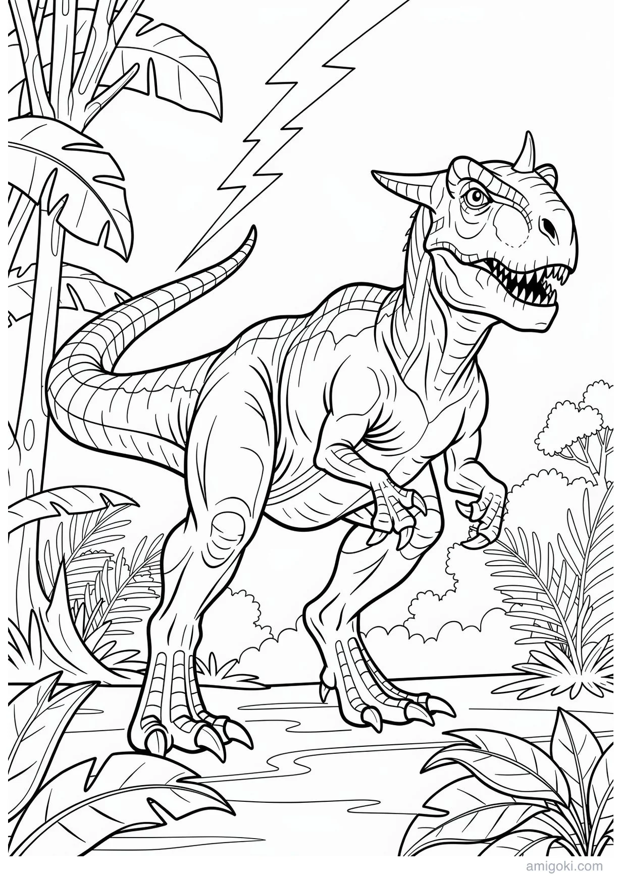 Hybrid Dinosaur Drawing to Color for Ages 6 and Up