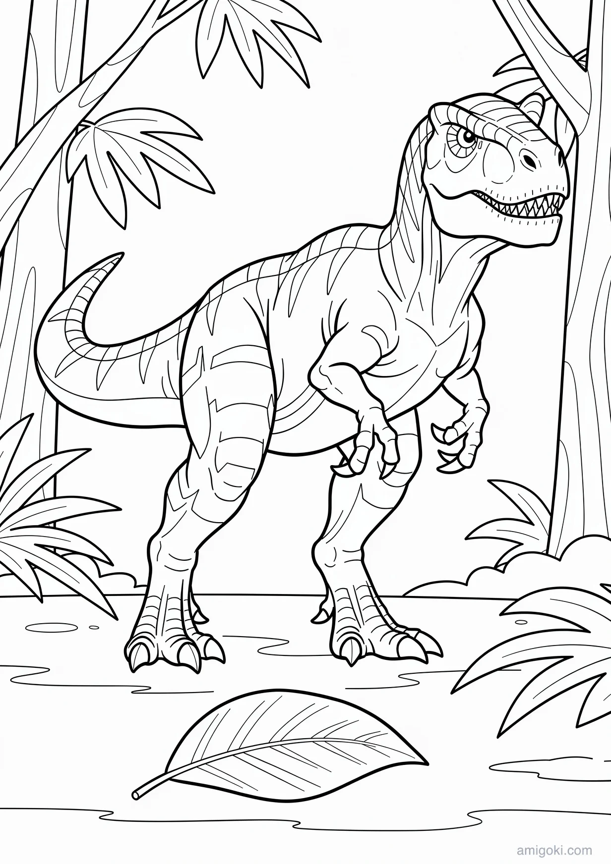 Desenho Realista de Dinossauro para Colorir para Maiores de 6 Anos