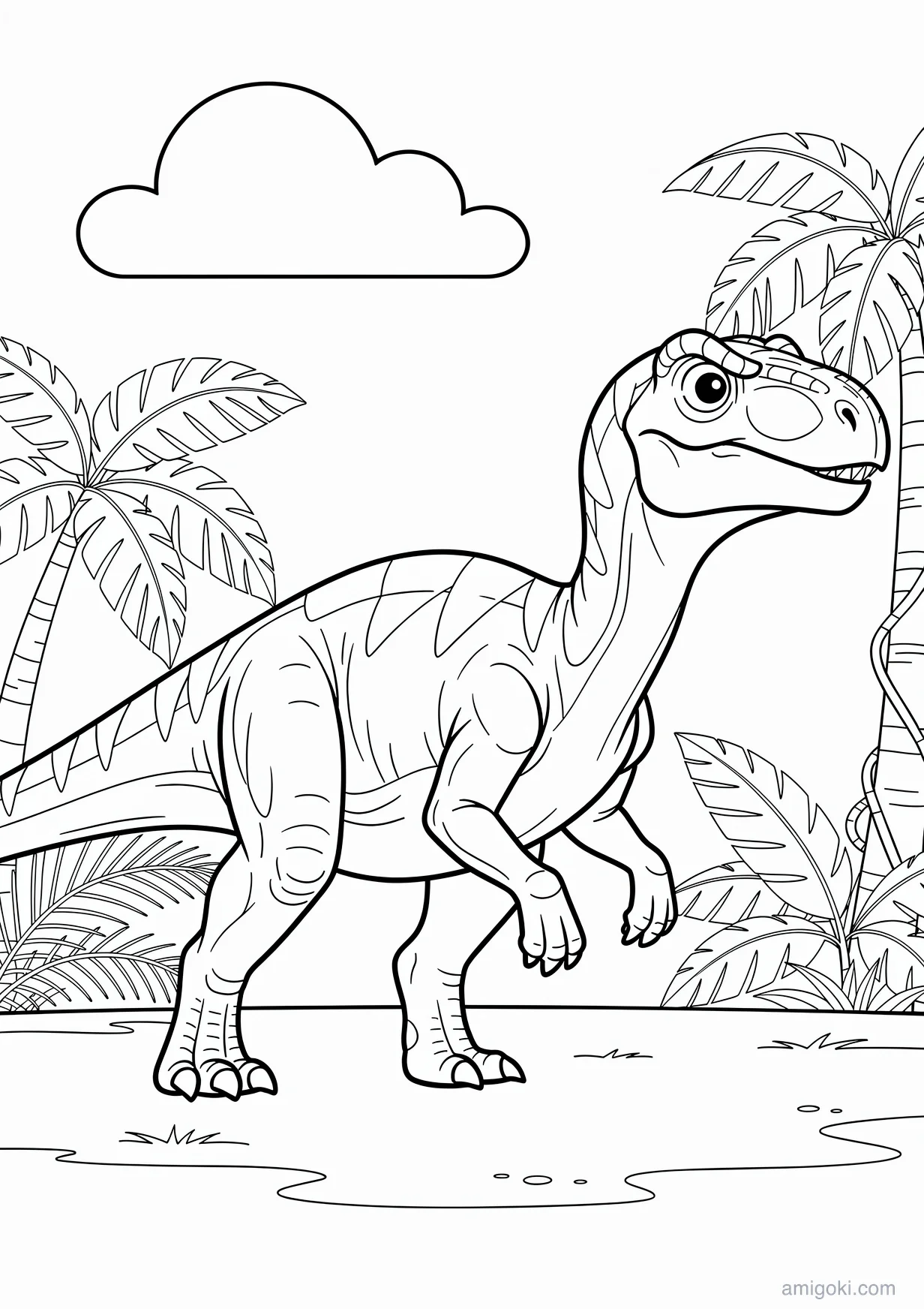 Desenho Simples de Dinossauro para Colorir para Maiores de 6 Anos