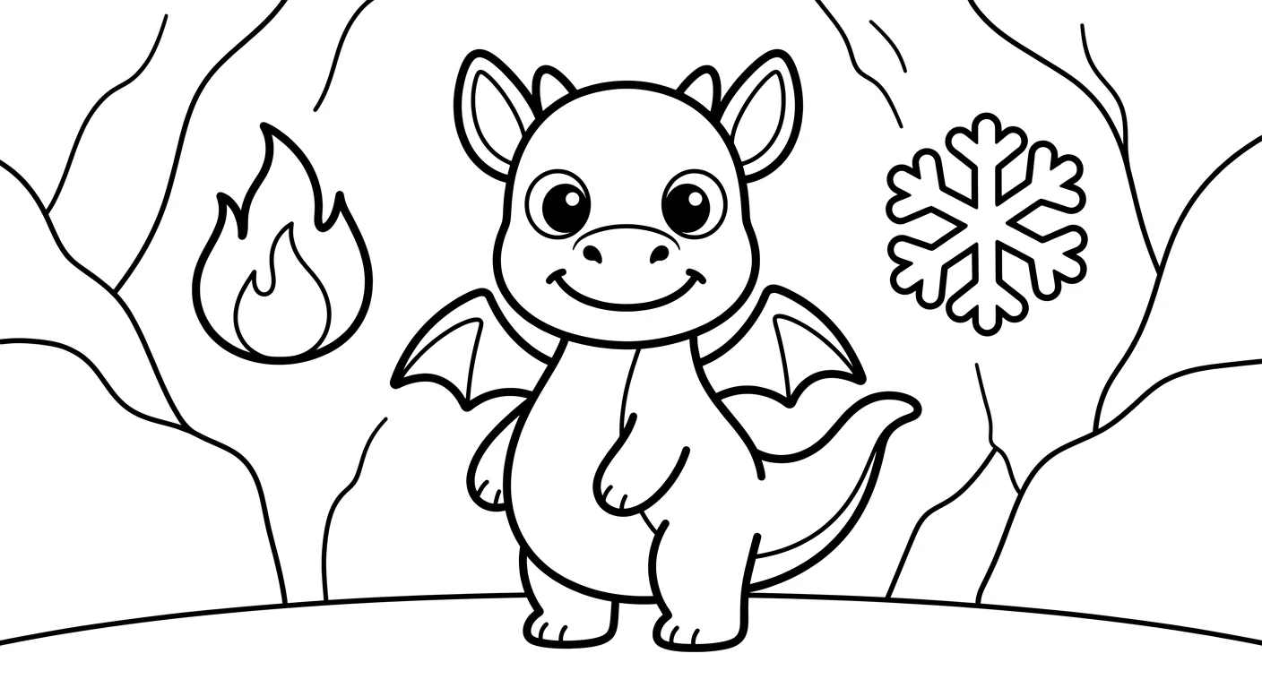 Dessins de Dragon à Colorier pour Enfants de 2 à 5 Ans