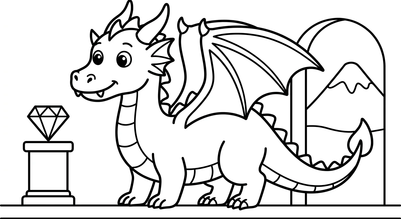 Dibujo de Dragón chino para Colorear para Niños de 2 a 5 Años