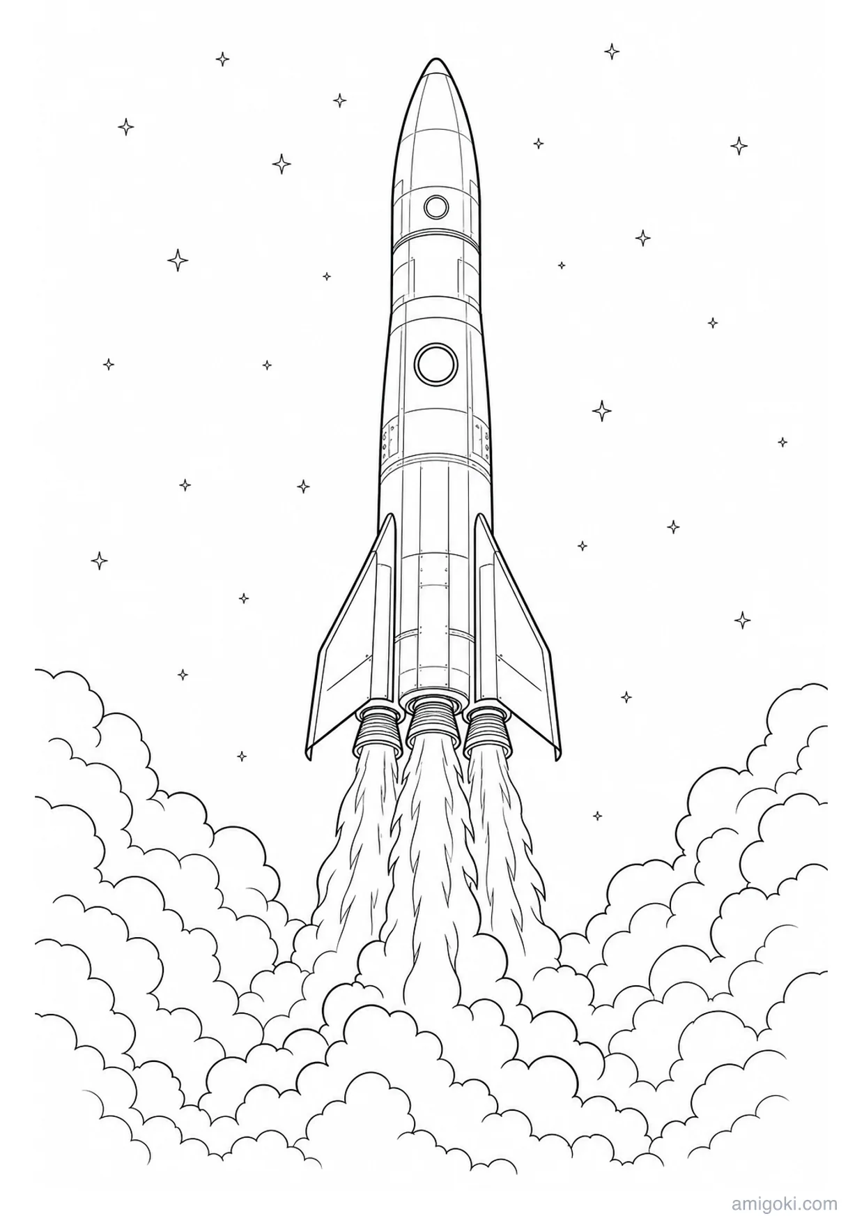 Dessin de Fusée Spatiale à Colorier et Imprimer