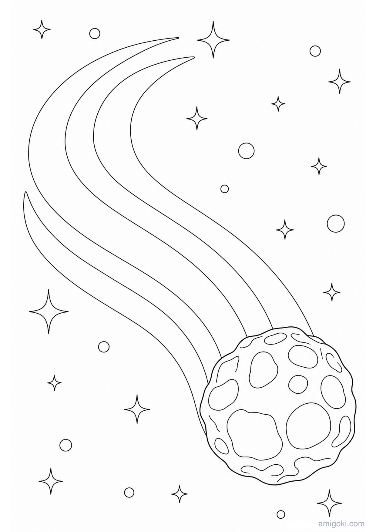 Comet Coloring Page to Print Free