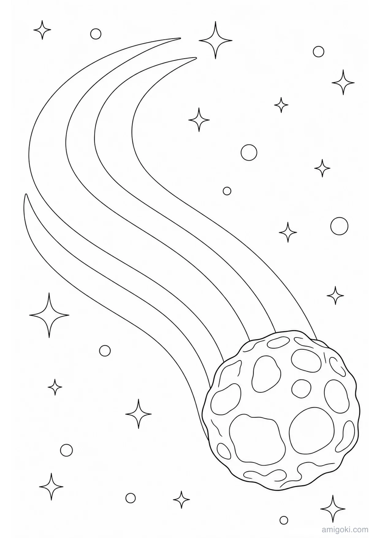 Comet Coloring Page to Print Free