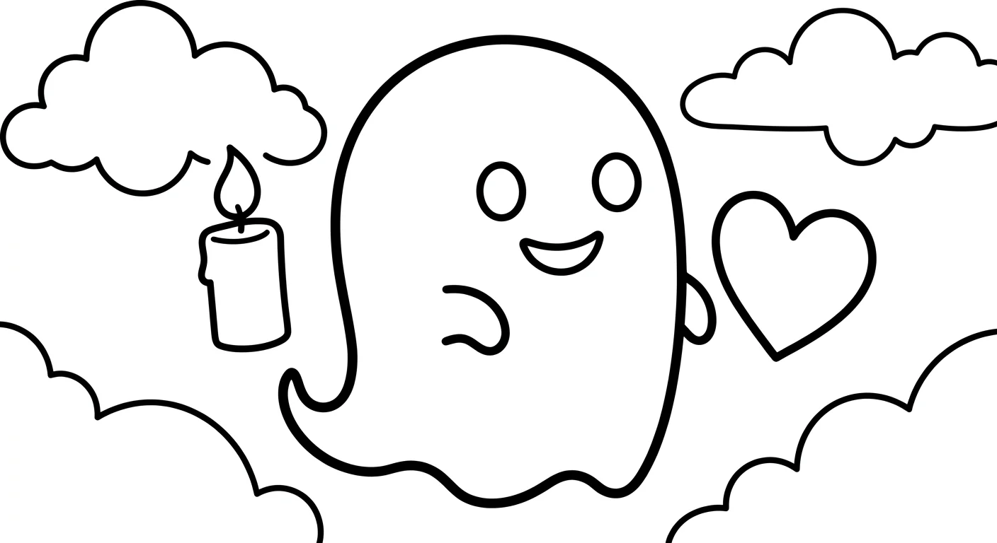 Dessin de Fantôme Boo à Colorier pour Enfants de 2 à 5 Ans