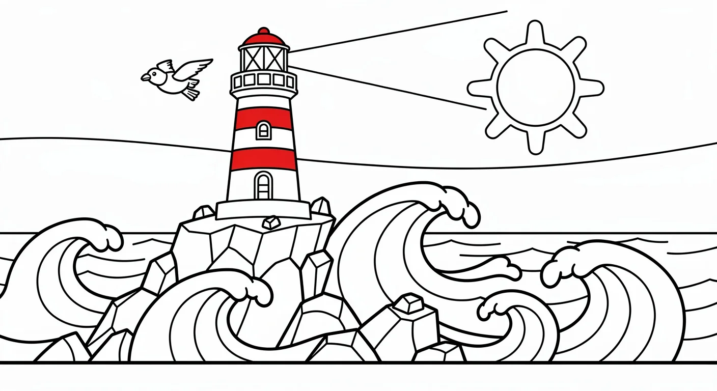 Desenho de Farol para Colorir