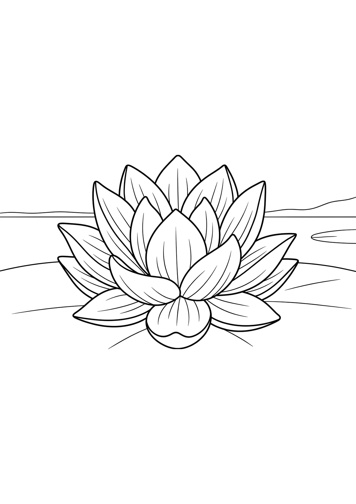 Dibujo de Flor de loto para Colorear para Niños de 2 a 5 Años